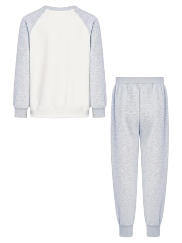 Image of YiZYiF Kids 2piece Running Biking Outdoor Activewear Set Boys Girls Color Block Sweatshirts And Jogger Pants Set