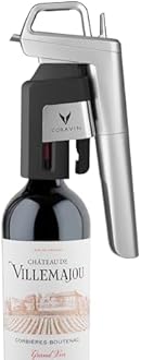 Coravin Timeless Six Plus Wine Preservation System - By-the-Glass Wine Saver - With 3 Pure Argon Gas Capsules, 6 Screw Caps & Wine Aerator - Silver