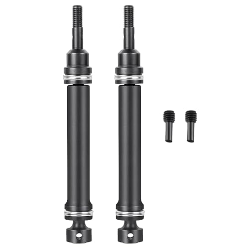 MORLORDY 2Pcs Steel Front Rear Driveshaft Upgrades Parts for 1/16 Mini E-REVO 1/16 E-Revo VXL 1/16 Summit RC Truck Accessories