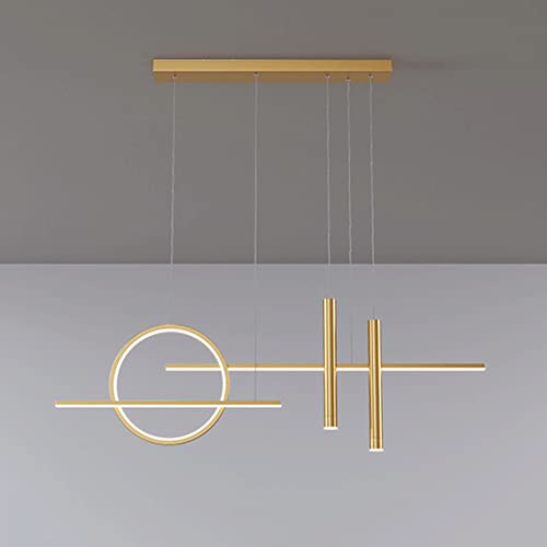 Lampe suspendue linéaire LED en métal noir pour îlot de cuisine moderne