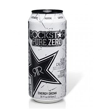 Rockstar Pure Zero Silver Energy Drink, 16 Ounce (24 Cans)