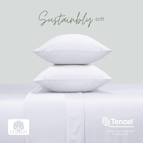 Martex Restore Bed Sheet Set – Soft, Cooling, Moisture-Wicking, Breathable and Gentle on Skin – Durable Fabric Designed for Everyday Comfort and Better Sleep – King Size Bedding – White by Martex - Used condition - Image 6