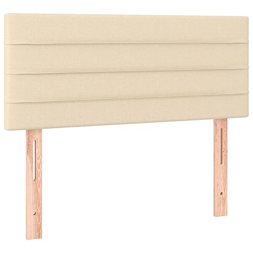 vidaXL Tête de Lit Meuble de Chambre à Coucher Accessoire de Lit Simple Tête de Cadre de Lit Maison Intérieur Crème 90x5x78/88 cm Tissu