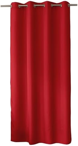 ED ENJOY HOME Dekorativer Vorhang mit silberfarbenen Ösen, 140 x 240 cm, Rot, 100% Polyester, satiniert, Kollektion Basic