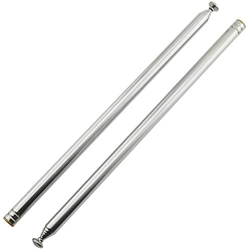 Ruiling 2-Pack M3 Female Thread 7 Section Am Fm Radio Universal Antenna For Radio Tv Electric Toys, Telescopic Replacement Antenna Aerial, Stainless Steel Material, Stretched Length 96Cm 37.7 Inch #TOP26