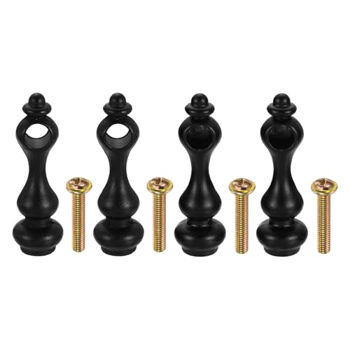 sourcing map 4 husillos de metal negro para muebles, 1.6 x 0.4 pulgadas, conectores de poste de rieles de galería de aleación de zinc para estantes, barandillas, carritos, gabinetes de vidrio (paso