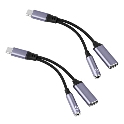 Adaptateur double USB C jack audio Hi-Fi avec charge rapide 60W pour smartphone