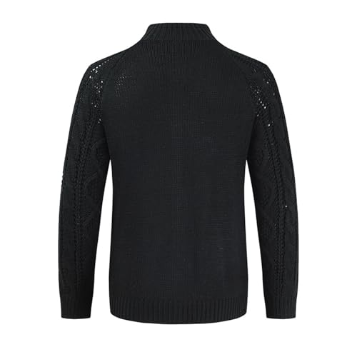 Pull homme manches longues uni style décontracté col montant hiver