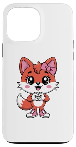 Cute Red Fox Coquette Bow Retro Red Fox Kids Girls �X�}�z�P�[�X iPhone 13 Pro Max �p