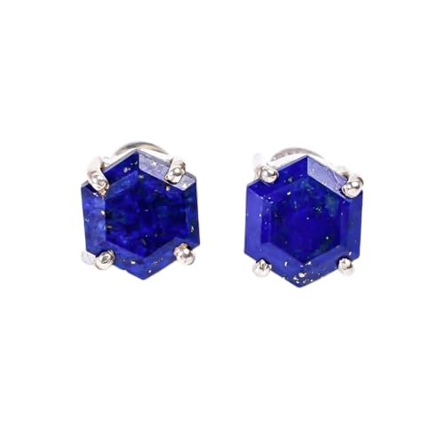 Puces en lapis-lazuli naturel argent 925, cadeau minimaliste femme