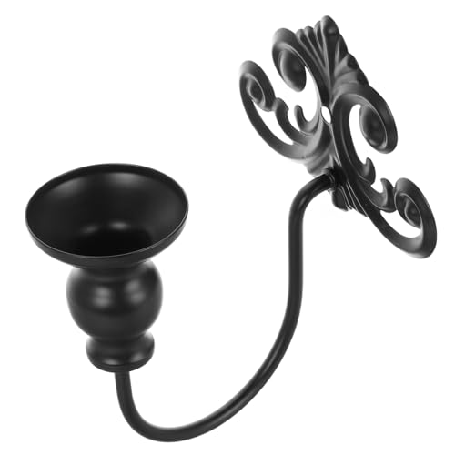STOBAZA Portavelas De Pared De Hierro Negro, Candelabro Decorativo De Pared, Diseño Metálico Resistente, Apto para Decoración del Hogar, Estilo Vintage Clásico, Montaje Tornillos