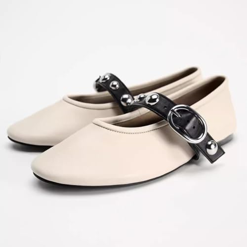 Elegant Patent Ballet Flats for Women Buckle Strap Mary Jane Flats3