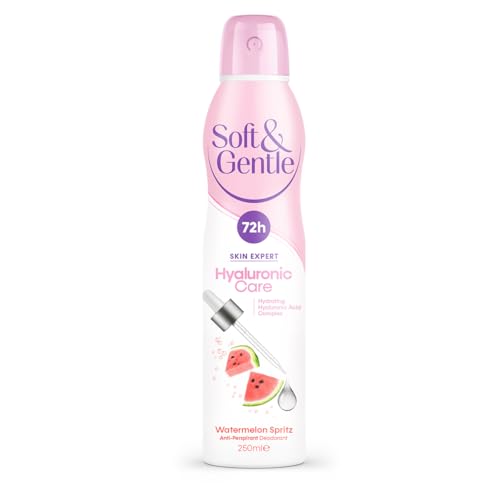 SOFT & GENTLE Anti-perspirant Deodorant, Skin Expert Hyaluronic Care, Watermelon Spritz, 72H Protection 250ml