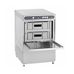 GastroHero ECOLINE-GLSM40SLE Gläserspülmaschine I Edelstahl Spülmaschine mit Laugenpumpe & Enthärter I Geschirrspüler für Gastronomie I Korbmaß 40 cm