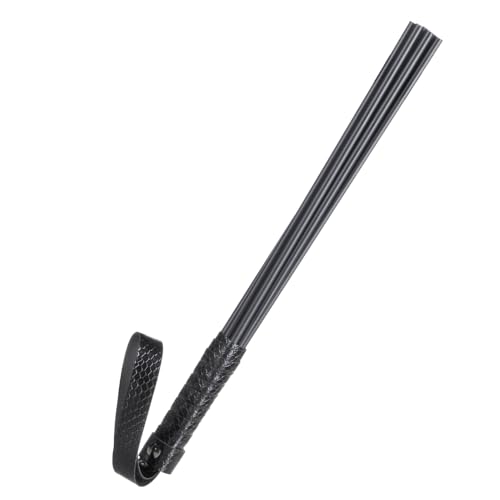 WOMLIGERI Horse Riding Crop Whip for Horses Training 13.8'' Sticks Whips Crops Leather Handle Crop for Equestrianism Sports (Black)