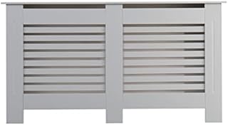 AVC Designs Kensington Radiator Cover Modern MDF Wood White Grey Horizontal Slat Living Room Bedroom Hallway Cabinet (Medium Grey)