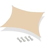 Tenger Home Sonnensegel Sonnenschutz, Terrasse & Garten & Balkon & Camping, wasserdicht, windabweisend & wetterbeständiger UV-Schutz Kollektion Oxford (2*3 m, Cremeweiß)