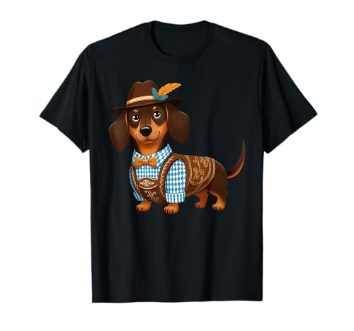 Oktoberfest Dachshund Owner Bavarian Lederhosen Costume T-Shirt