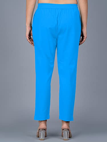 Image of Regular Fit Fully Elastic Waist Ankle Length Premium Cotton Casual Trouser Pant (Combo Pack of 2)