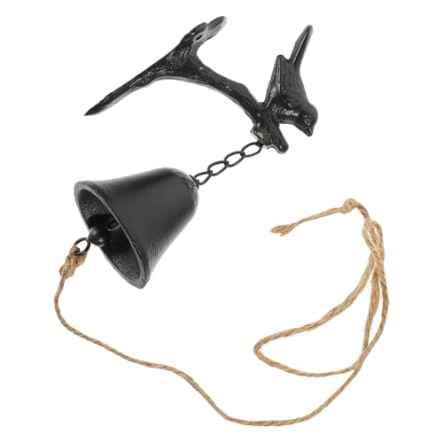 Campana de viento exterior de hierro negro Toyvian carillón decorativo colgante para balcón hogar 2