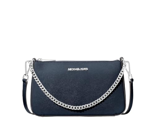 No Dust Bag Included Michael Kors Jet Set Medium Saffiano Leather Crossbody Bag Navy
