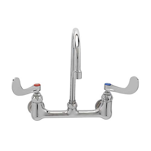 Llave de doble despensa T&S Brass B-0330-04 con cuello de cisne y asas de 10,16 cm 2