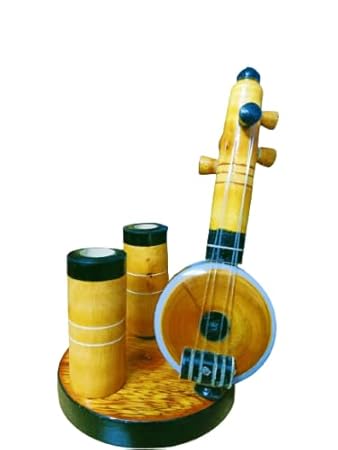 Chettinad HUB - Eco Friendly Wooden Handcrafted Veena Musical Instrument Home Decor Designer Stationary Storage/Desk Organizer/Pencil/Pen Holder/Stand for Office, Students, Home and Study Table
