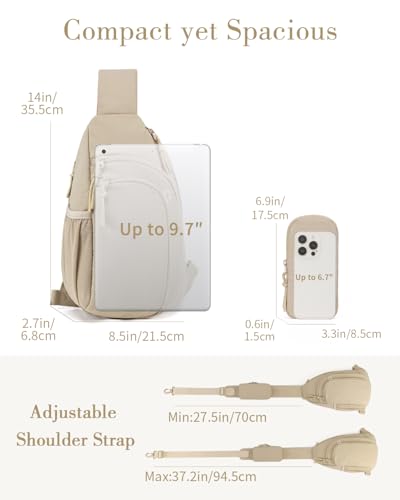 Image of Sling Bag Nylon Crossbody Bags for Women with Anti-theft RFID Blocking Pocket Cross Body Purse Adjustable Shoulder Strap