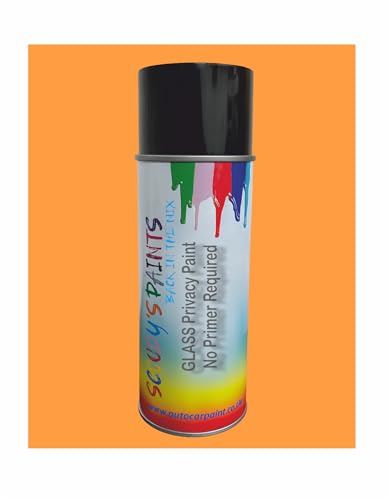 Image of SCOOBYS PAINTS BACK IN THE MIX Security Paint Glass Privacy Window Paint, Quick-Drying High Adhesion Acrylic, No Primer Required, Direct Application, Multiple Colours Available (Yellow Orange)