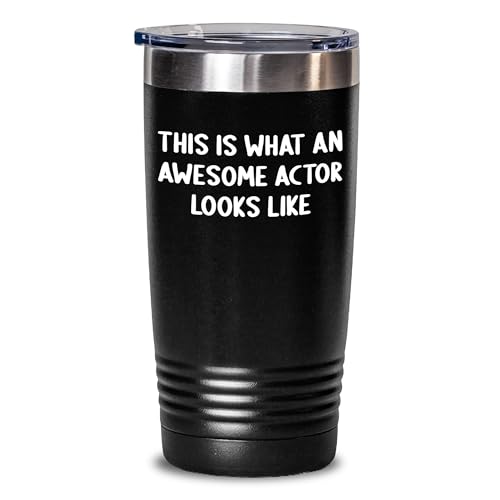 Regalos de amigos, citas divertidas para actores, This Is What An Awesome Actor Looks Like, vaso de acero inoxidable, regalos únicos de Navidad