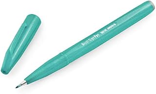 Pentel Brush Sign Pen SES15C - Brush Nib - Fibre Tip - Turquoise Green - Single