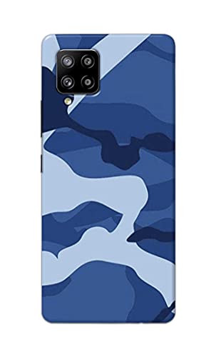 Image of Printed Hard Back Cover Case for Samsung Galaxy M42 5G | Samsung Galaxy A42 5G Back Cover (Army Blue Pattern) -1302