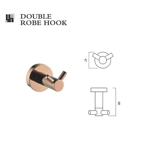 Ensemble matériel de salle de bain or rose poli chic avec porte-papier et crochet de peignoir - 3