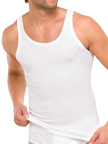 Chaleco de los Hombres Schiesser Doppelripp Transpirable y Absorbente en Color Blanco 2