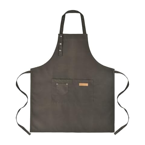 Tosewever Art Aprons for Women Painting Pottery Baking, Mens Buckle Straps Kitchen Apron with Pockets for Chef Cooking (Grayish green) Cover