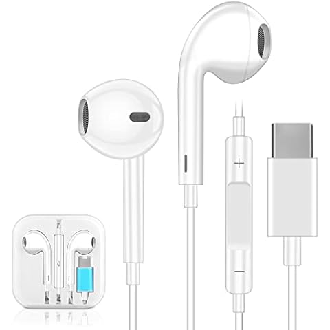 Aolcev USB C Headphones In-Ear Wired Headphone USB Type C Wired Earbuds with Microphone Volume Control Wired Earphones HiFi Stereo Noise Cancelling Wired Headsets for Samsung S23 Ultra/S21/Pixel 6 Cover