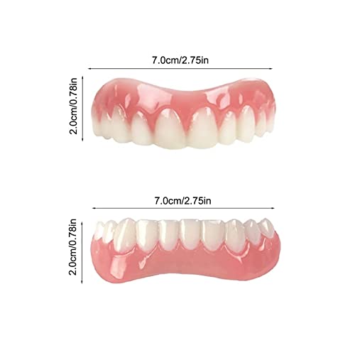 CHNLML Fake Teeth,Veneer Cosmetic Teeth for Upper and Lower Jaw,Natural Shade and Comfortable Fit,Veneer Dentures for Women and Men White 16.0 Count