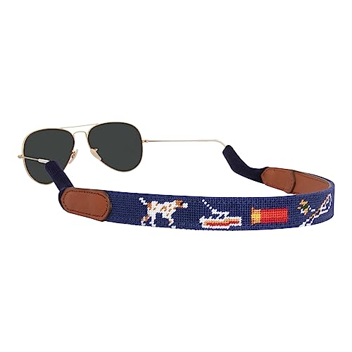 Image of Leather Hand-Stitched Needlepoint Sunglass Strap Retainer
