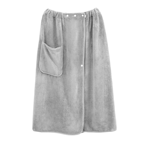 ラップタオル 大人用 プールタオル 80×140cm丈 マイクロファイバー 巻きタオル 大判 無地 吸水 柔らかい ふわふわ もこもこ お風呂上がり (グレー)