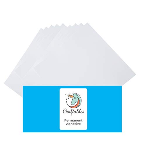 Craftables Matte White Vinyl Sheets - Permanent, Adhesive, Glossy & Waterproof | (10) 12
