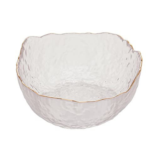 Bowl de Cristal Martelado com Borda Dourada Taj 17cm x 8cm - Wolff