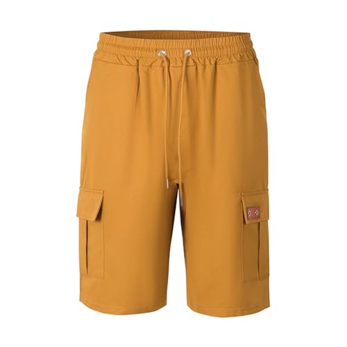 Image of Men's Cargo Shorts Elastic Waist Outdoor Loose Fit Sport Shorts Summer Joggers Casual Short with Multi-Pocket