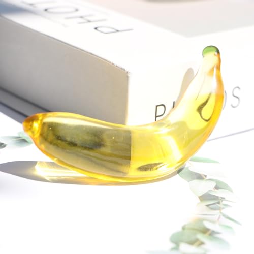 Figura decorativa cristal banana 9x2 cm miniatura 7