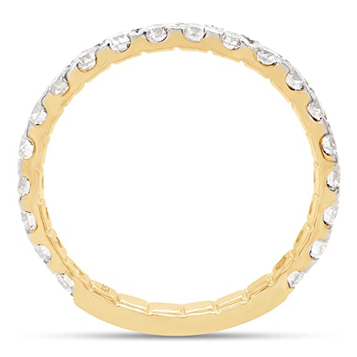 SAVEARTH DIAMONDS 1 Carat (Cttw) Round Cut Lab Created Moissanite Diamond Eternity Engagement Wedding Band Ring In 14k Gold Over Sterling Silver Jewelry For Women 1 1/2 Cttw4