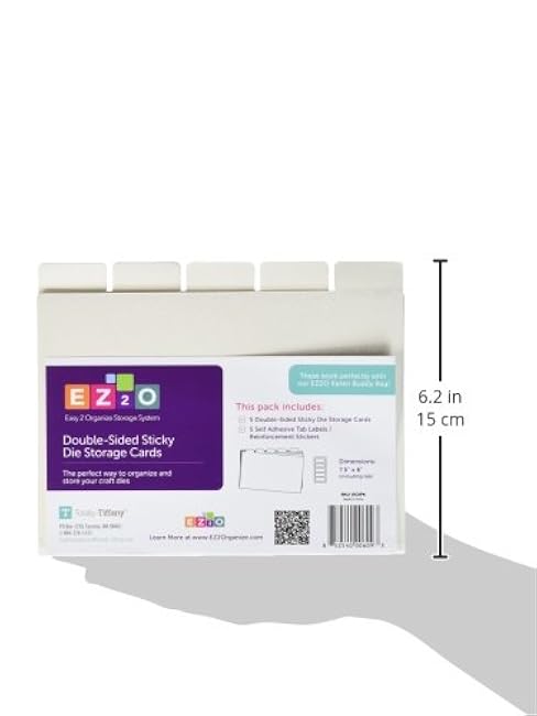 Totally-Tiffany DC5PK Double-Sided Sticky Die Storage Cards (5 Pack), 7.5 by 6, Off White