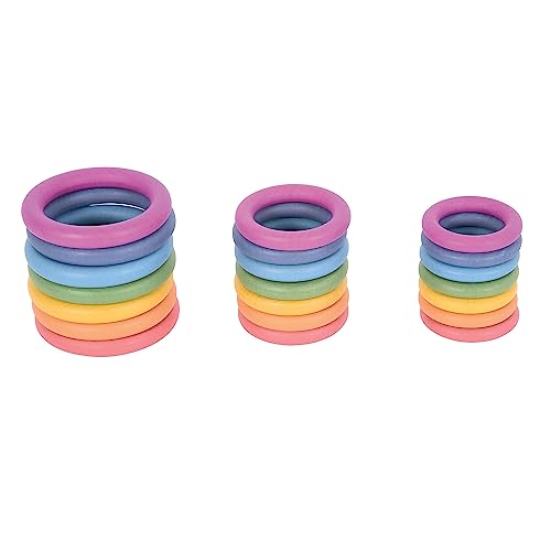 TickiT 73977 Rainbow Wooden Rings - Pack of 21