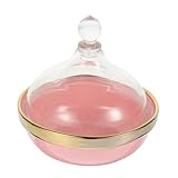 LAPYAPPE Keramische Dessertschüssel mit Deckel Kleine Pudding und Schüssel Praktische Aufbewahrung für Obstsalat Sicher und Langlebig für Hausgebrauch mit Goldenem Rand