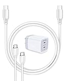 Quick Charge Type-C Adapter, 40W Dual Port USB C Wall Charger Block for Pixel 7 Pro 7 6 6a 6Pro 5 5a 4 4a 4 XL 3a XL 3 XL, Samsung Power Charger C Type with 6FT C to C Charging Cable