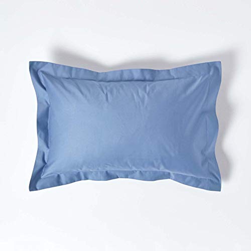 HOMESCAPES 1000 Thread Count Egyptian Cotton Blue Oxford Size Pillowcase
