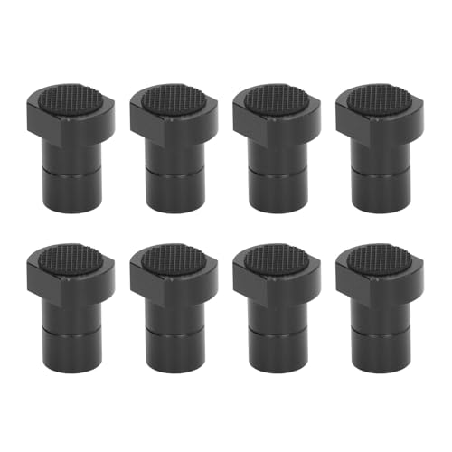 Bench Dogs 3/4 Inch 19mm | Secure Grip Rubber Inserts for Woodworking Clamps | Aluminum Alloy Workbench Stops for Planing/Sanding/Milling | 8Pcs Set with Straight Design